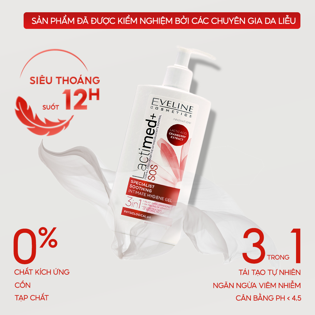 Gel Vệ Sinh Phụ Nữ Lactimed 3in1 Eveline. Chai 250ml