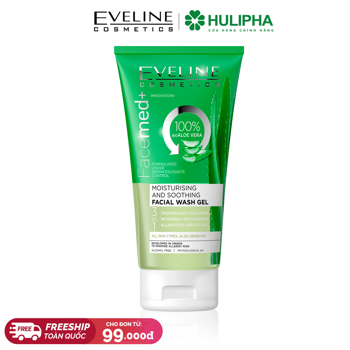 Gel Rửa Mặt 8in1 Eveline. Tuýp 150ml.