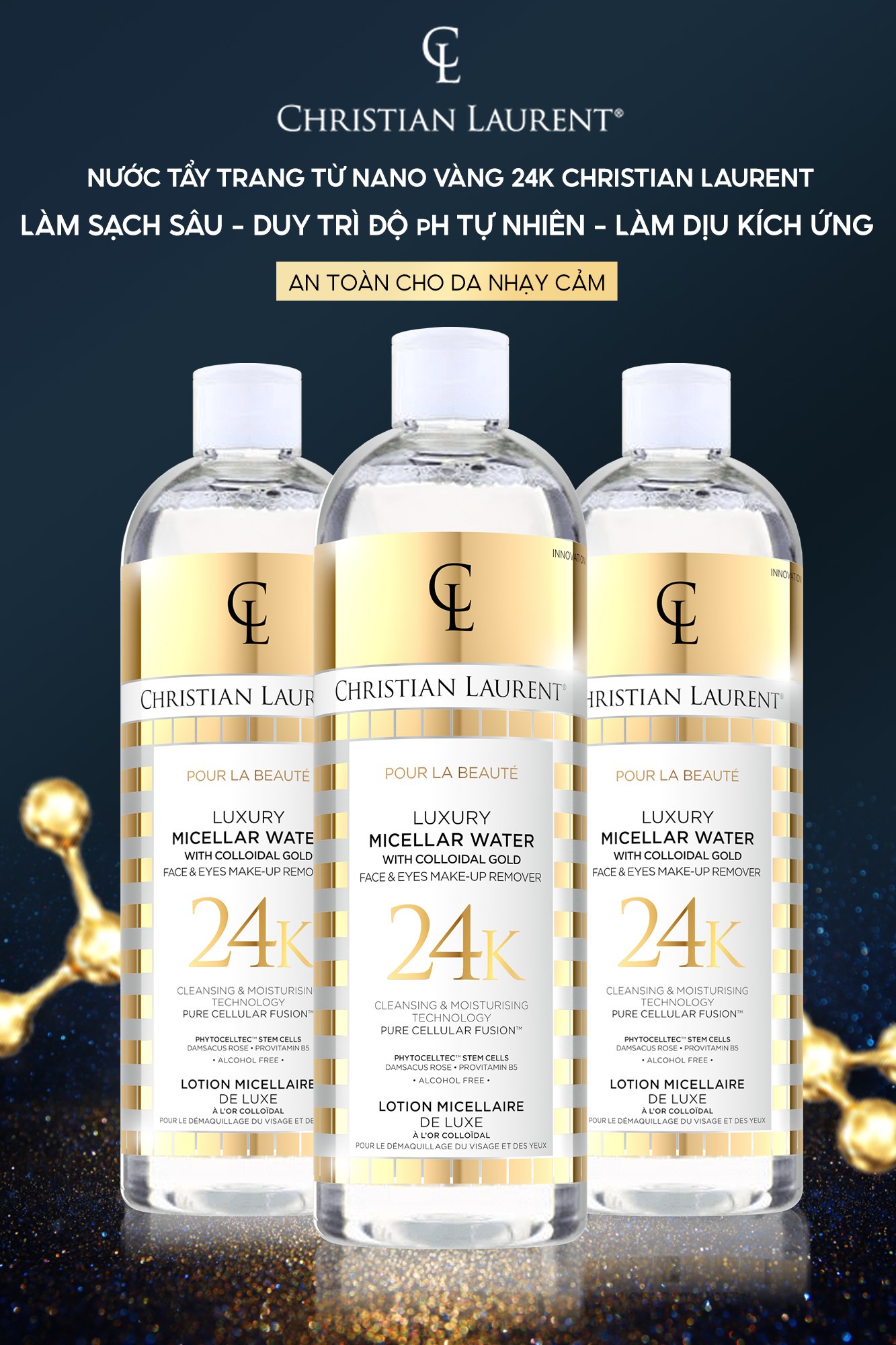 Nước Tẩy Trang Christian Laurent. Chai 500ml.