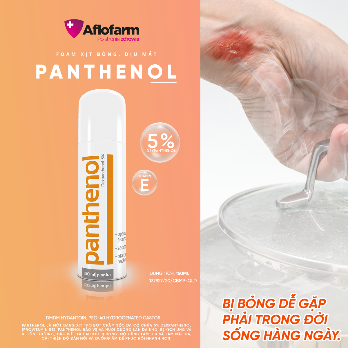 Panthenol Foam. Chai 150ml.