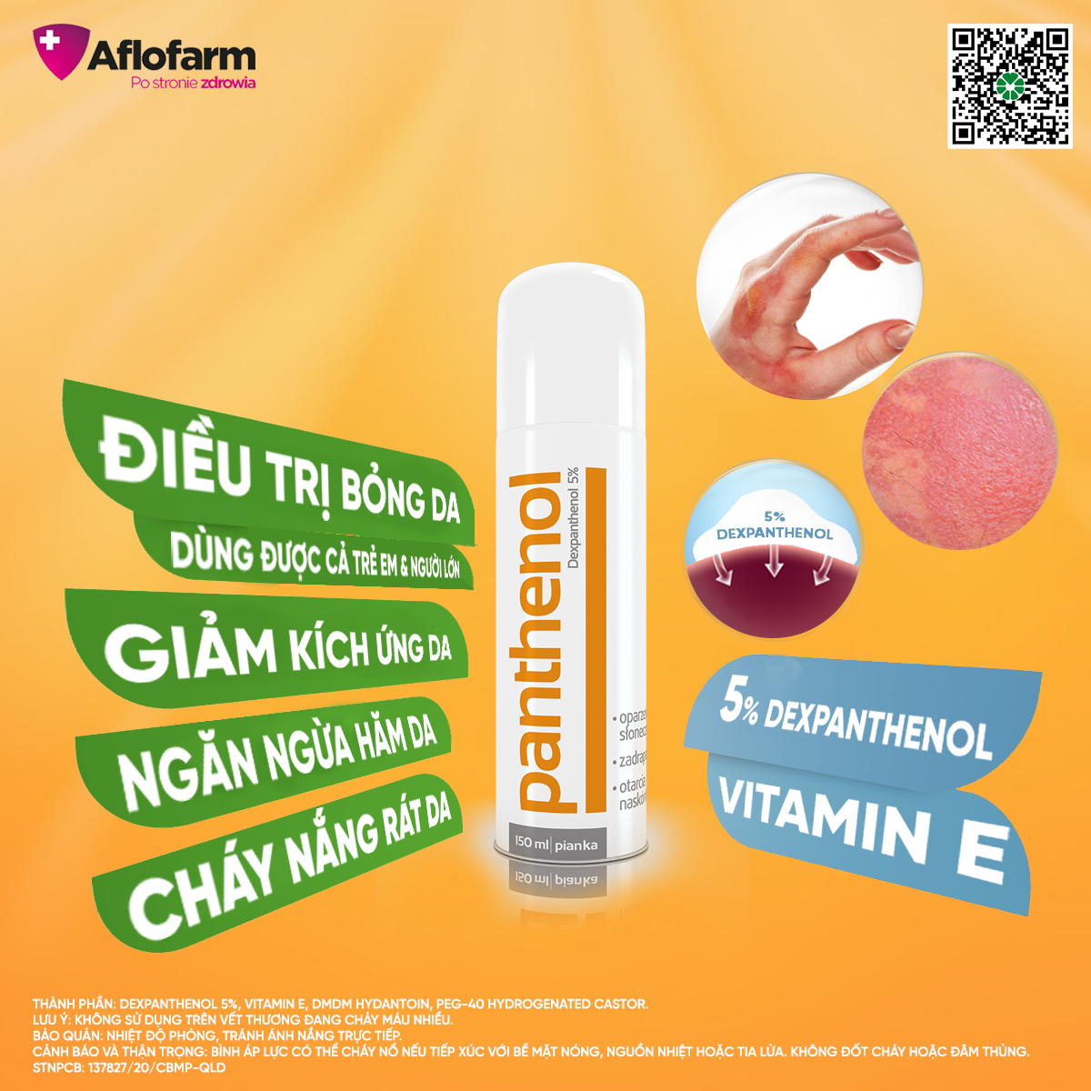Panthenol Foam. Chai 150ml.
