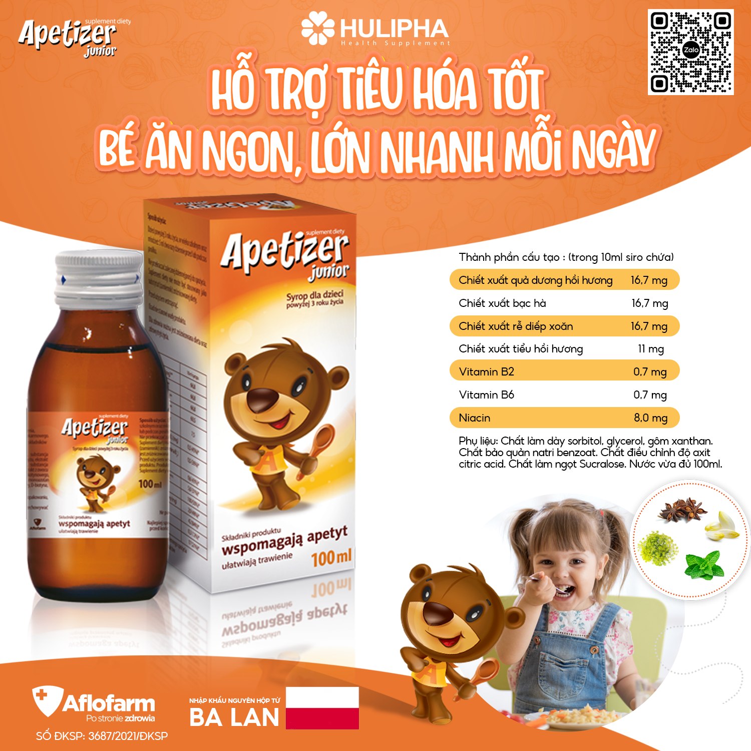 Apetizer Junior. Chai 100ml.