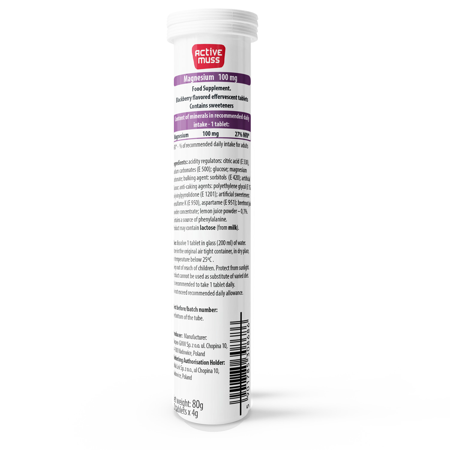 Activemuss Magnesium Tuýp 20 Viên Sủi.