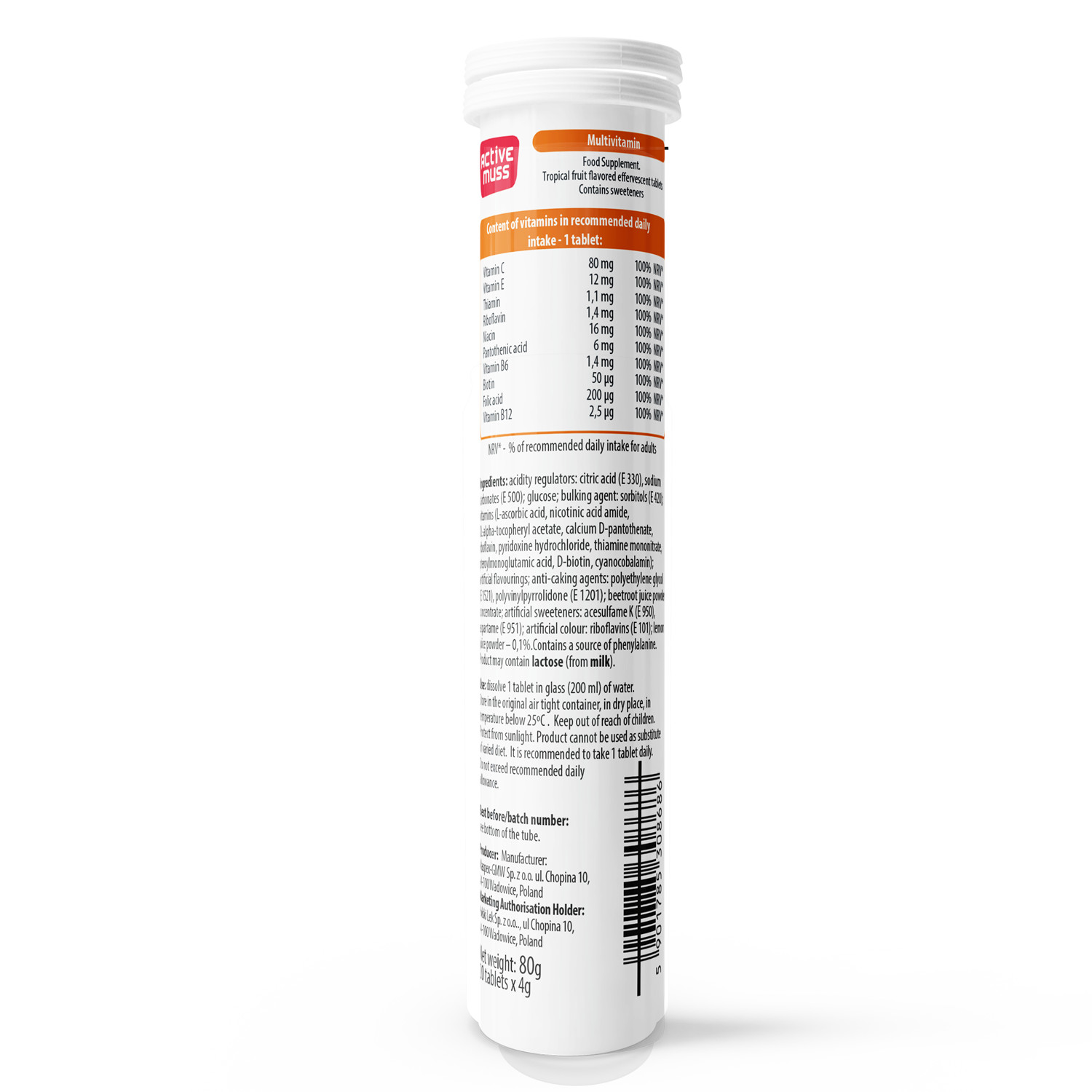 Activemuss Multivitamin Tuýp 20 Viên Sủi.