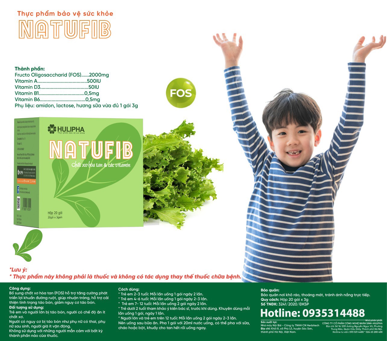 Thực Phẩm Bảo Vệ Sức Khỏe Natufib. Hộp 20 Gói