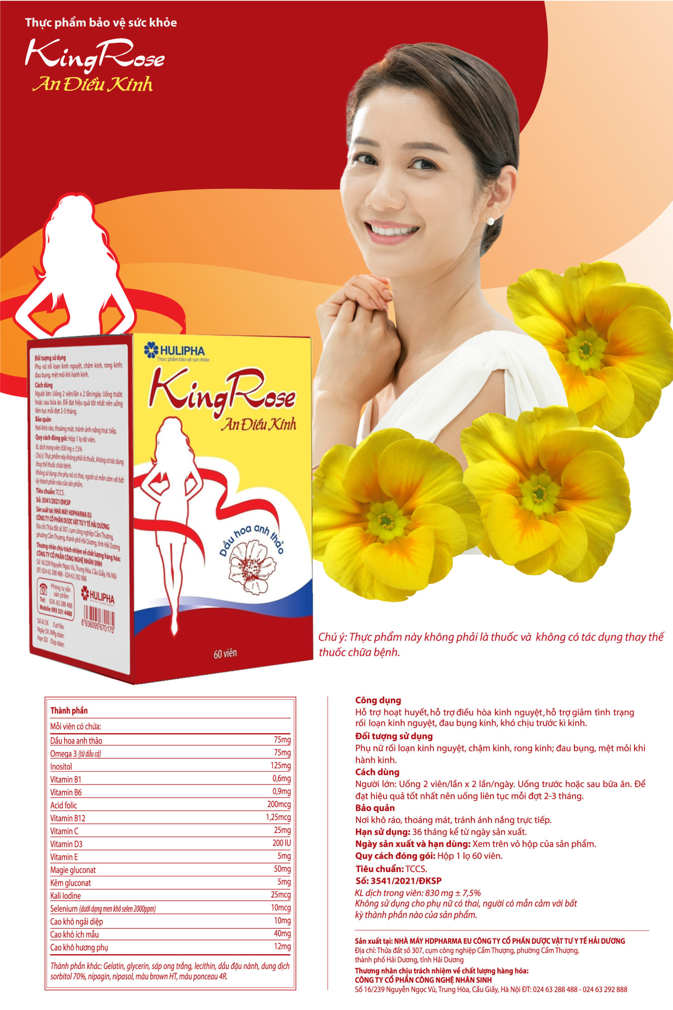 Kingrose An Điều Kinh Lọ 60 Viên